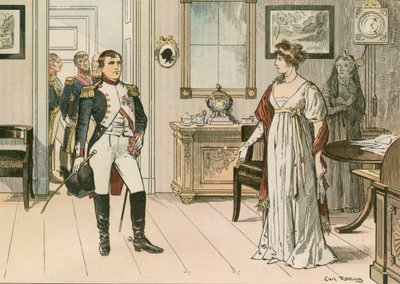 La reine Louise de Prusse (1776-1810) et Napoléon Ier (1769-1821) à Tilsit en 1807 lors de la signature du deuxième traité de Tilsit - Carl Rohling